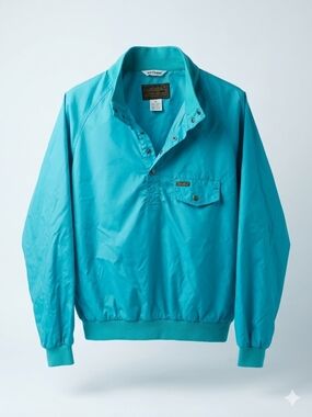 Vintage 80s Black Label Eddie Bauer Teal Pullover Windbreaker Jacket Xl Gorpcore